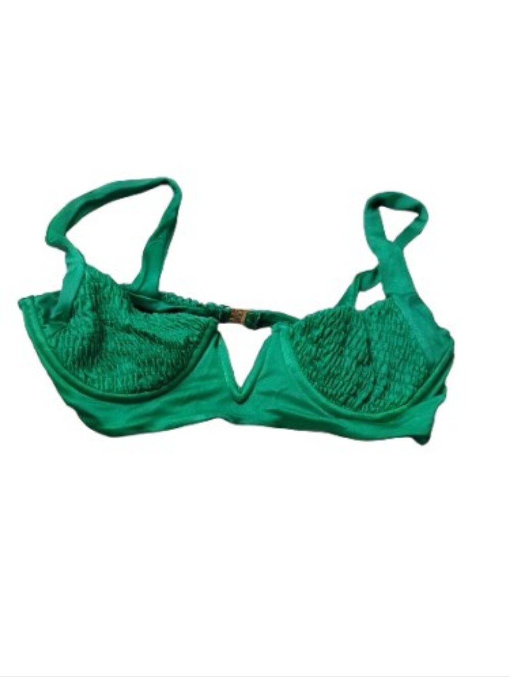 Lahana Swim Women's Green Underwire Bikini Top Sz M